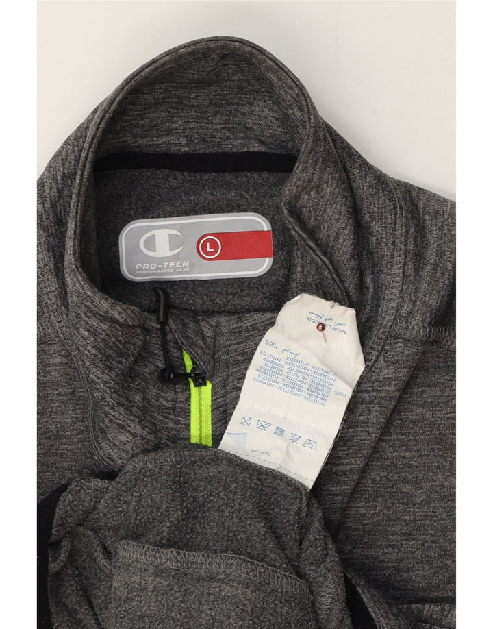 Champion Chaqueta de chándal para hombre, poliéster moteado gris grande