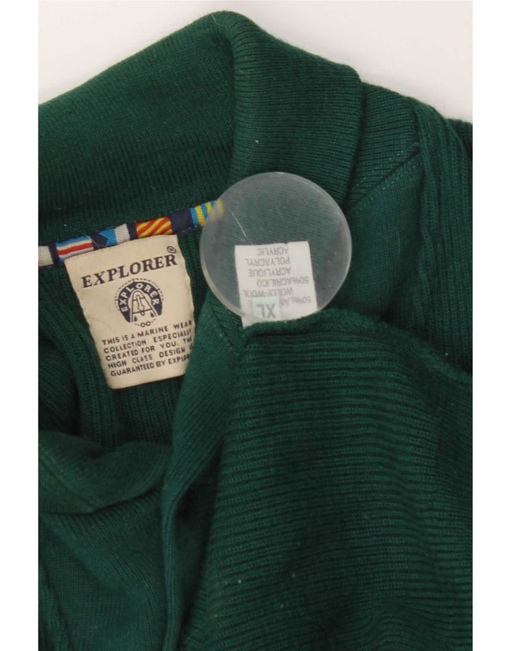 Explorer Hombre Cuello Chal Jersey Jersey XL Lana Verde