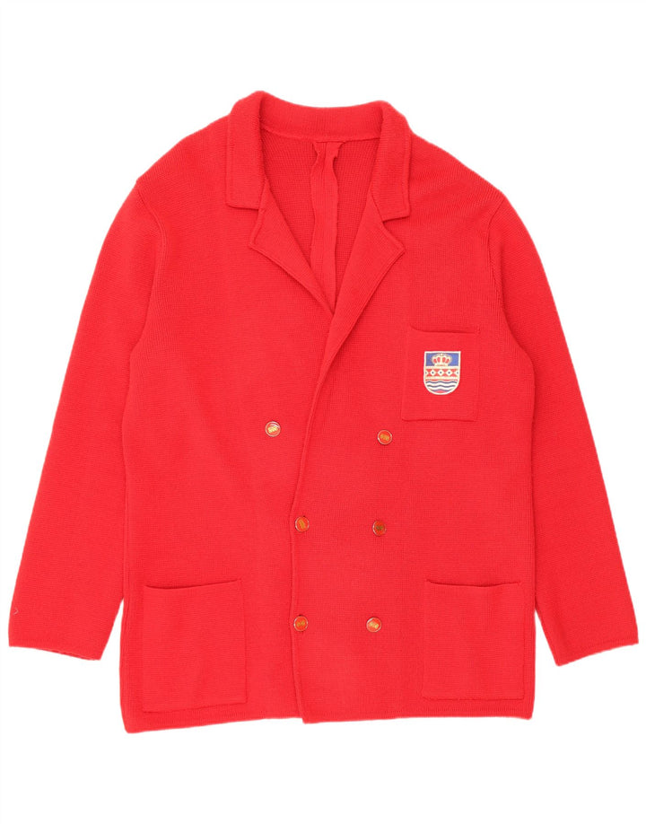 Vintage mujer doble pecho Blazer chaqueta Reino Unido 16 rojo grande