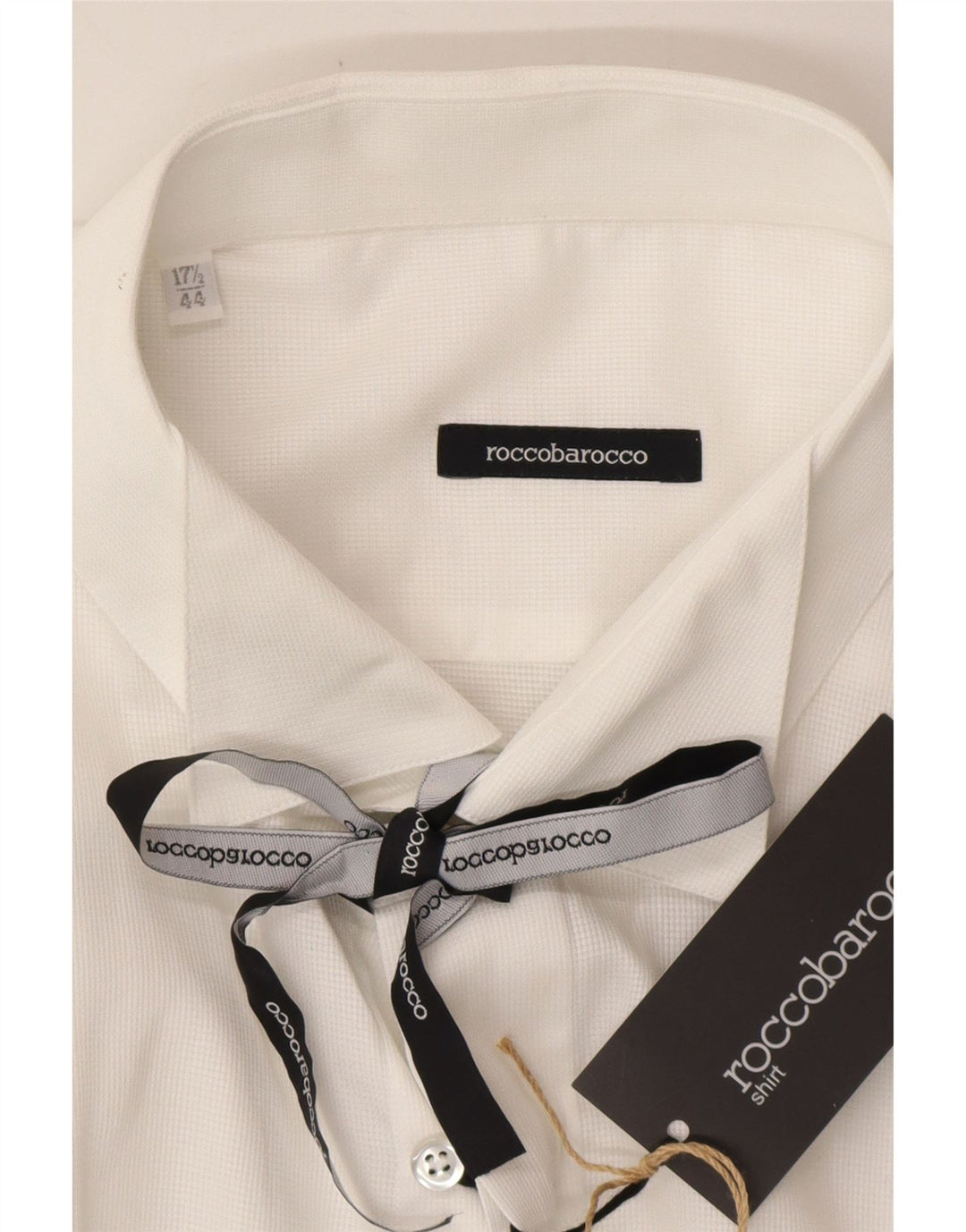 ROCCOBAROCCO Camisa formal para hombre Talla 17 1/2 44 XL Blanco