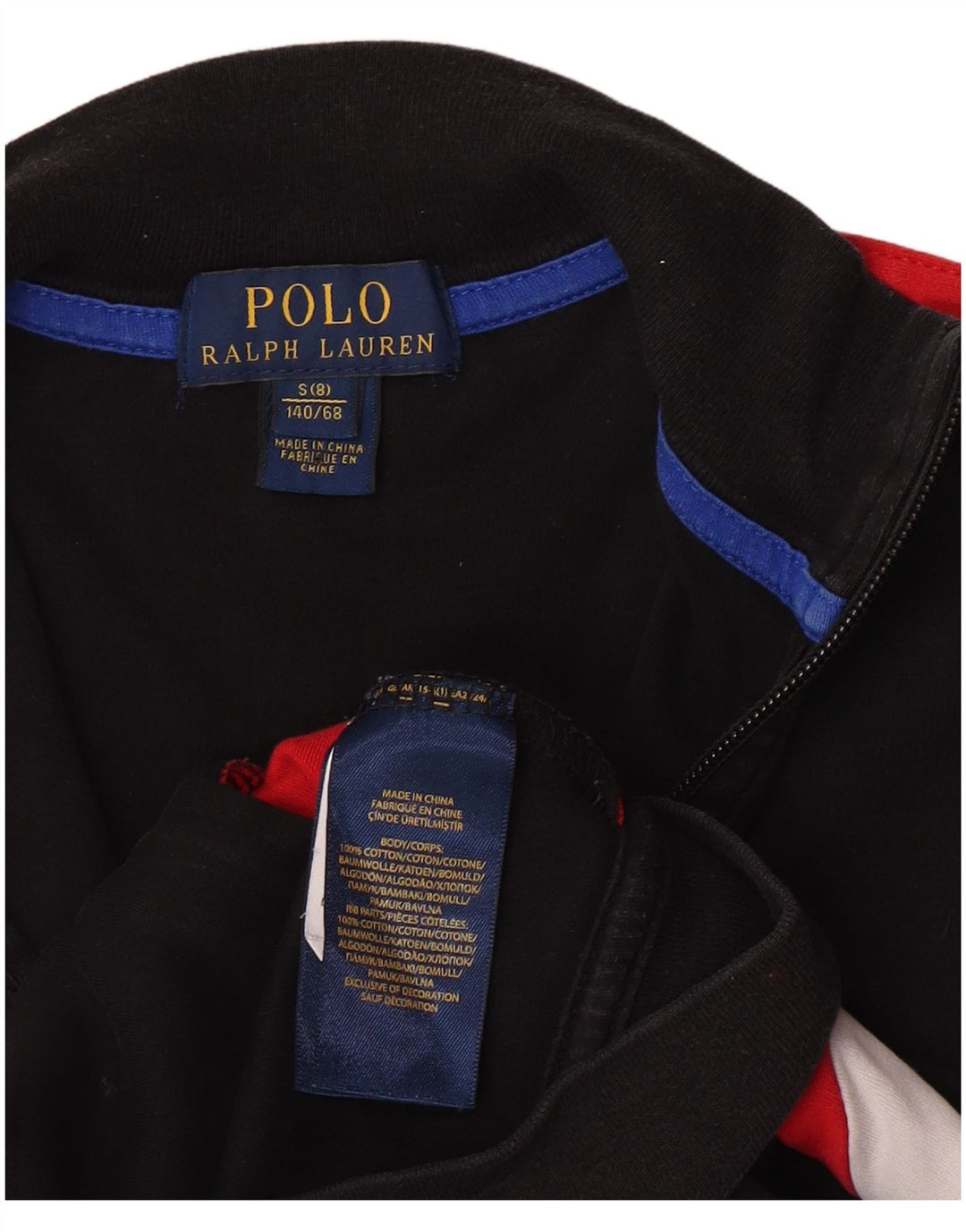 Polo Ralph Lauren - Chaqueta de chándal para niño, 7-8 años, pequeña, color negro