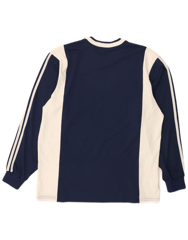 Adidas Hombre Regular Fit Top Manga Larga XL Azul Marino Colorblock Deportes