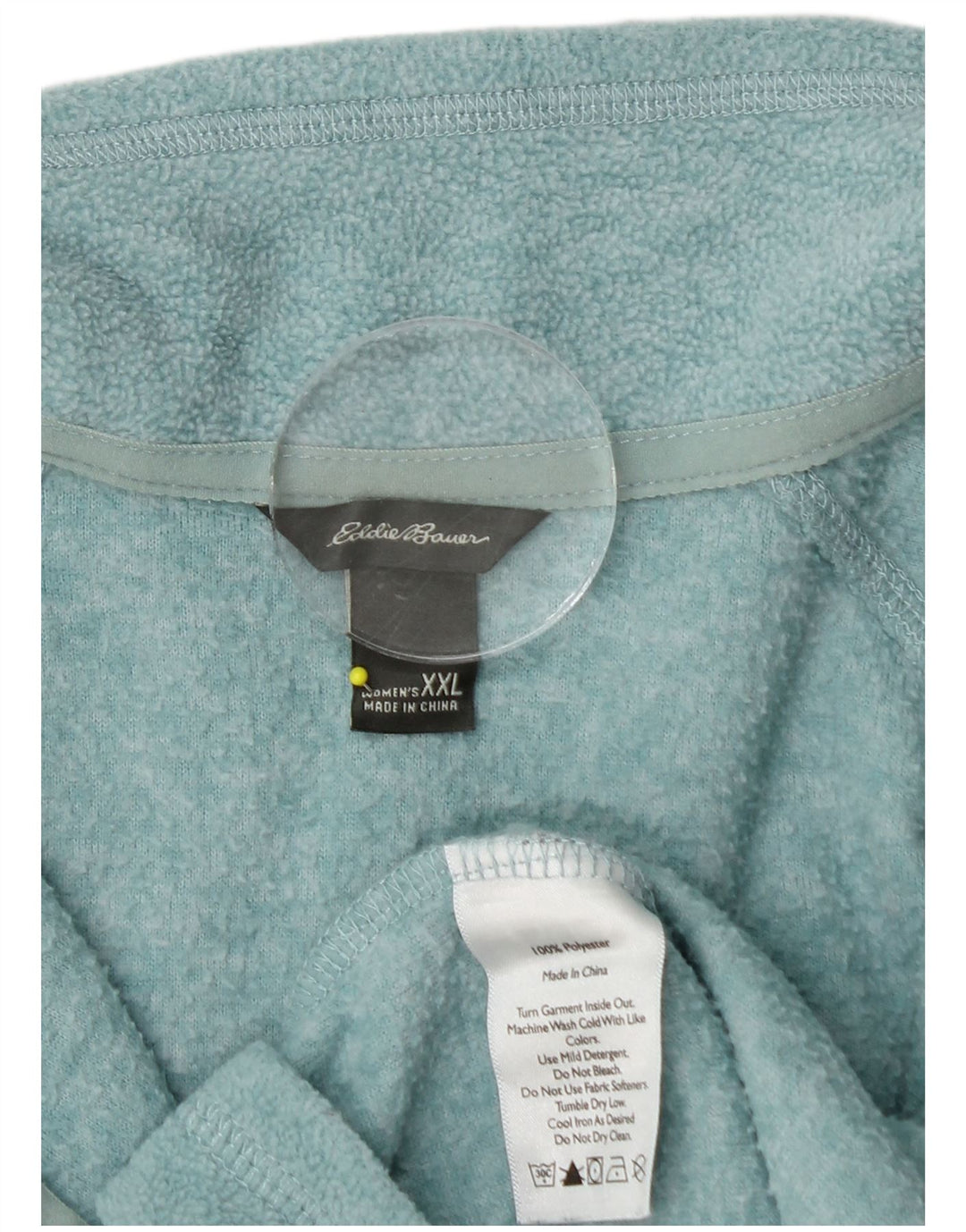 EDDIE BAUER Jersey polar con cuello y cremallera para mujer UK 20 2XL Poliéster turquesa