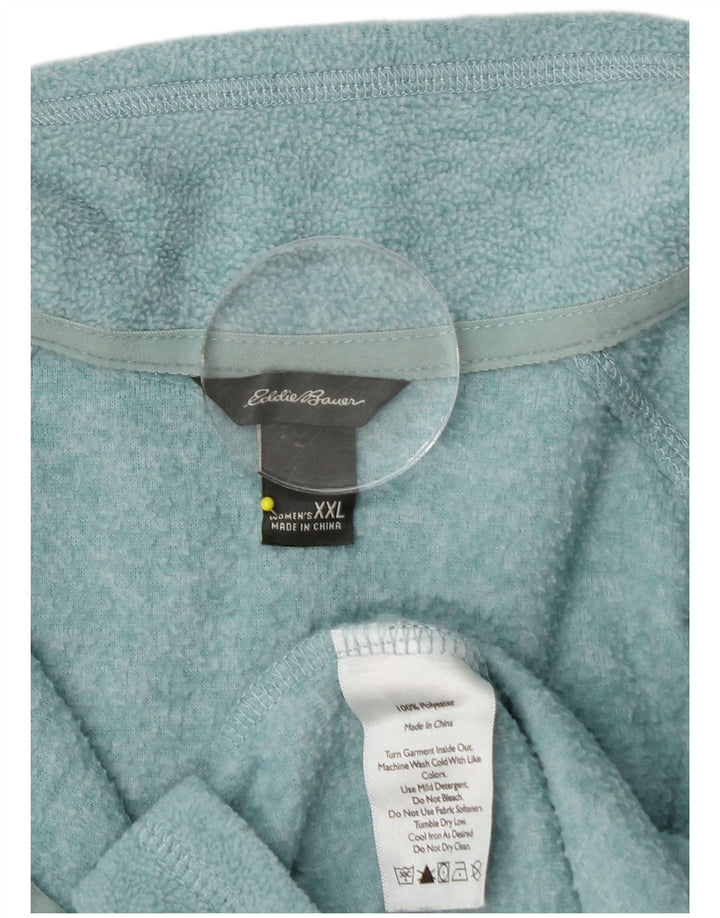 EDDIE BAUER Jersey polar con cuello y cremallera para mujer UK 20 2XL Poliéster turquesa