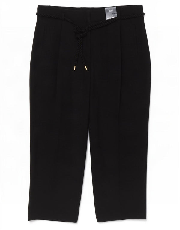 Marks & Spencer Pantalones recortados cónicos para mujer UK 44 Large W32 L25 Negro