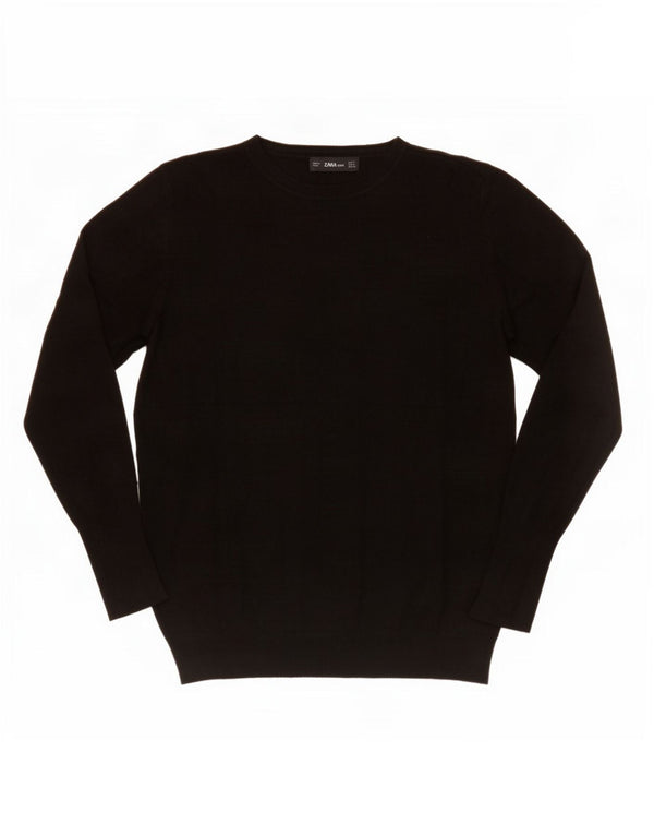 Zara - Jersey de cuello redondo para mujer, talla 40, talla M, color negro