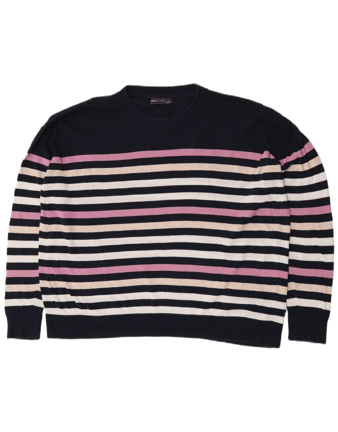 Marks & Spencer Jersey de Cuello Redondo para Mujer UK 40 XL Multicolor
