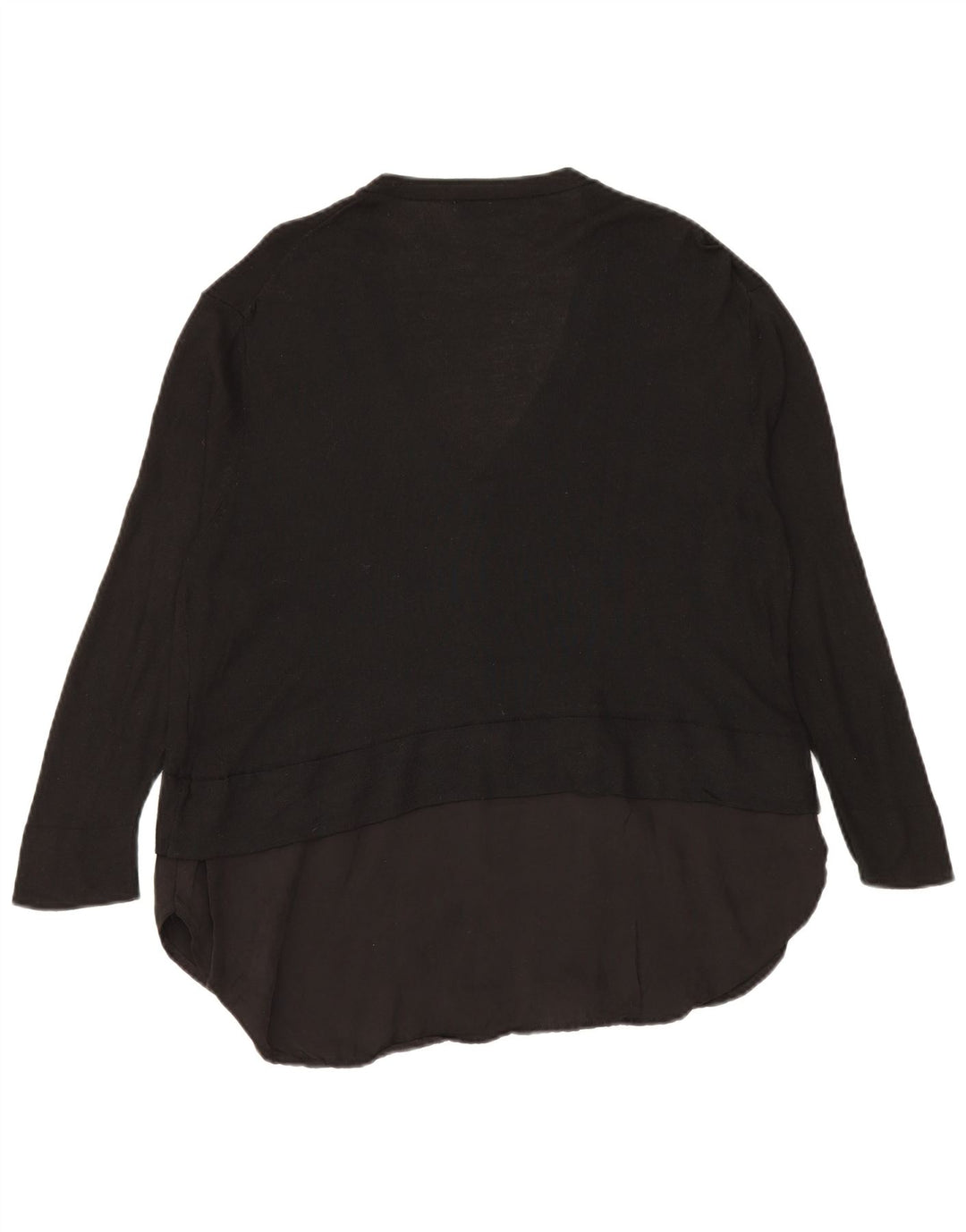 Zara Mujer Suéter Cárdigan Largo UK 44 Mediano Negro