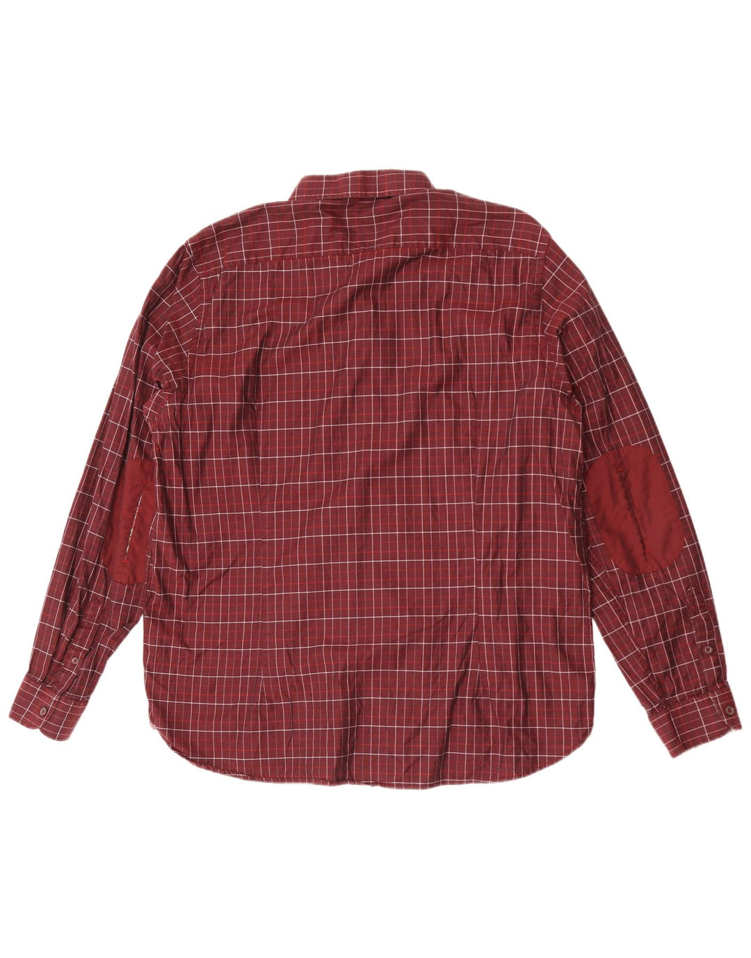 Ted Baker Camisa para hombre Talla 7 3XL Algodón a cuadros granate