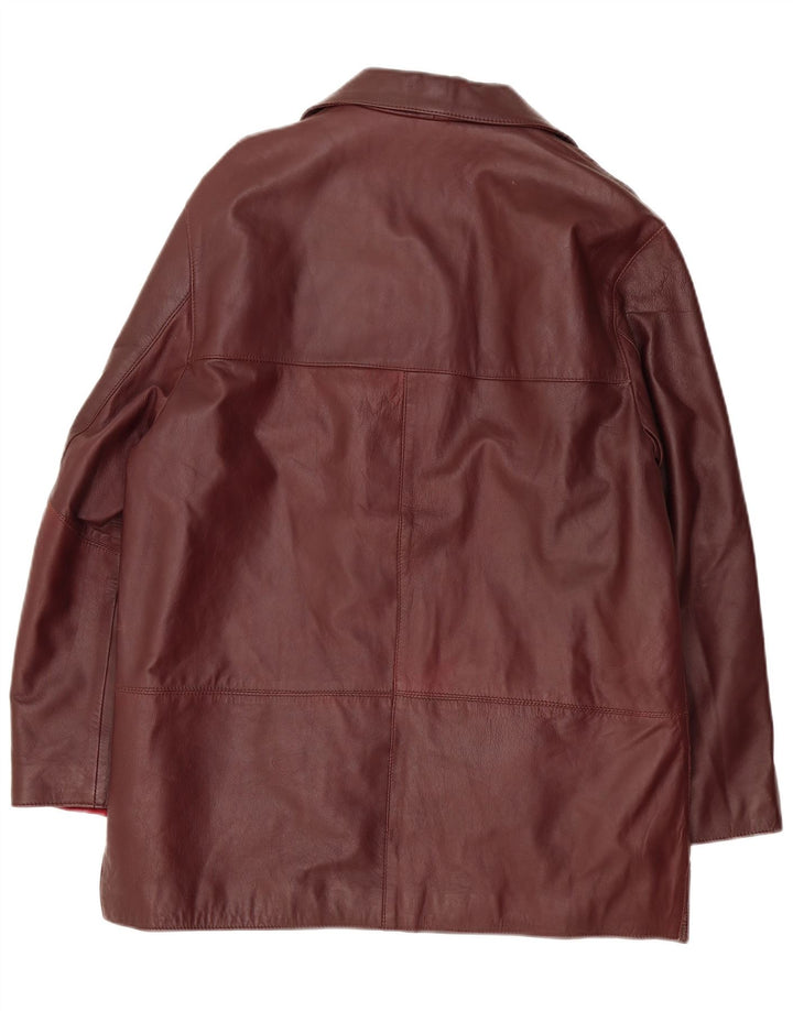 Chaqueta de cuero vintage para mujer IT 50 XL cuero burdeos