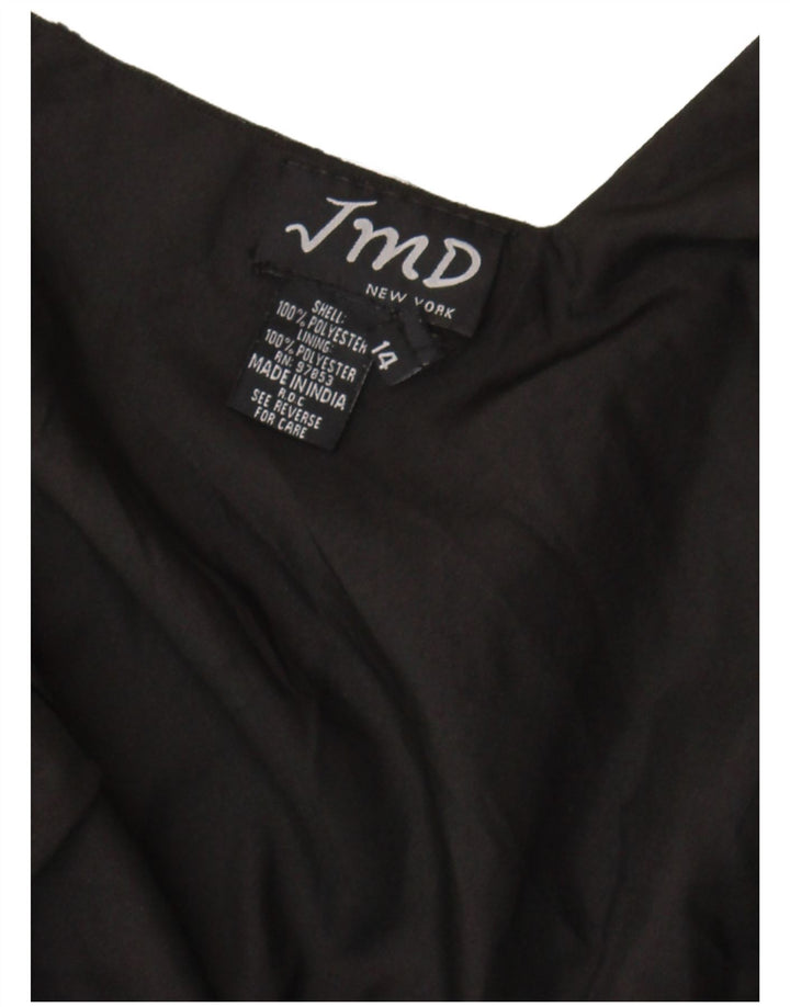 JMD Vestido lencero asimétrico para mujer UK 42 Mediano Poliéster negro