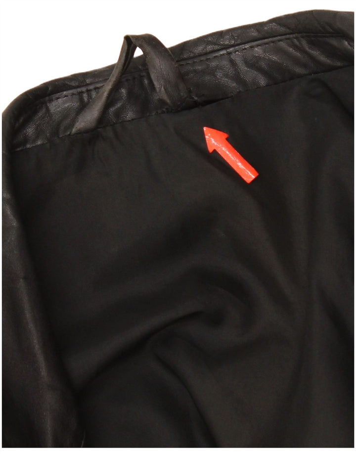 Vintage chaqueta de cuero para hombre Reino Unido 38 cuero negro medio