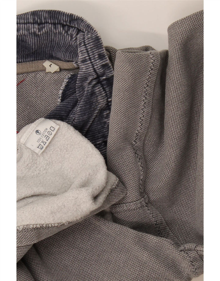 Sudadera con capucha y cuello con cremallera para hombre de Fat Face, jersey grande de algodón gris