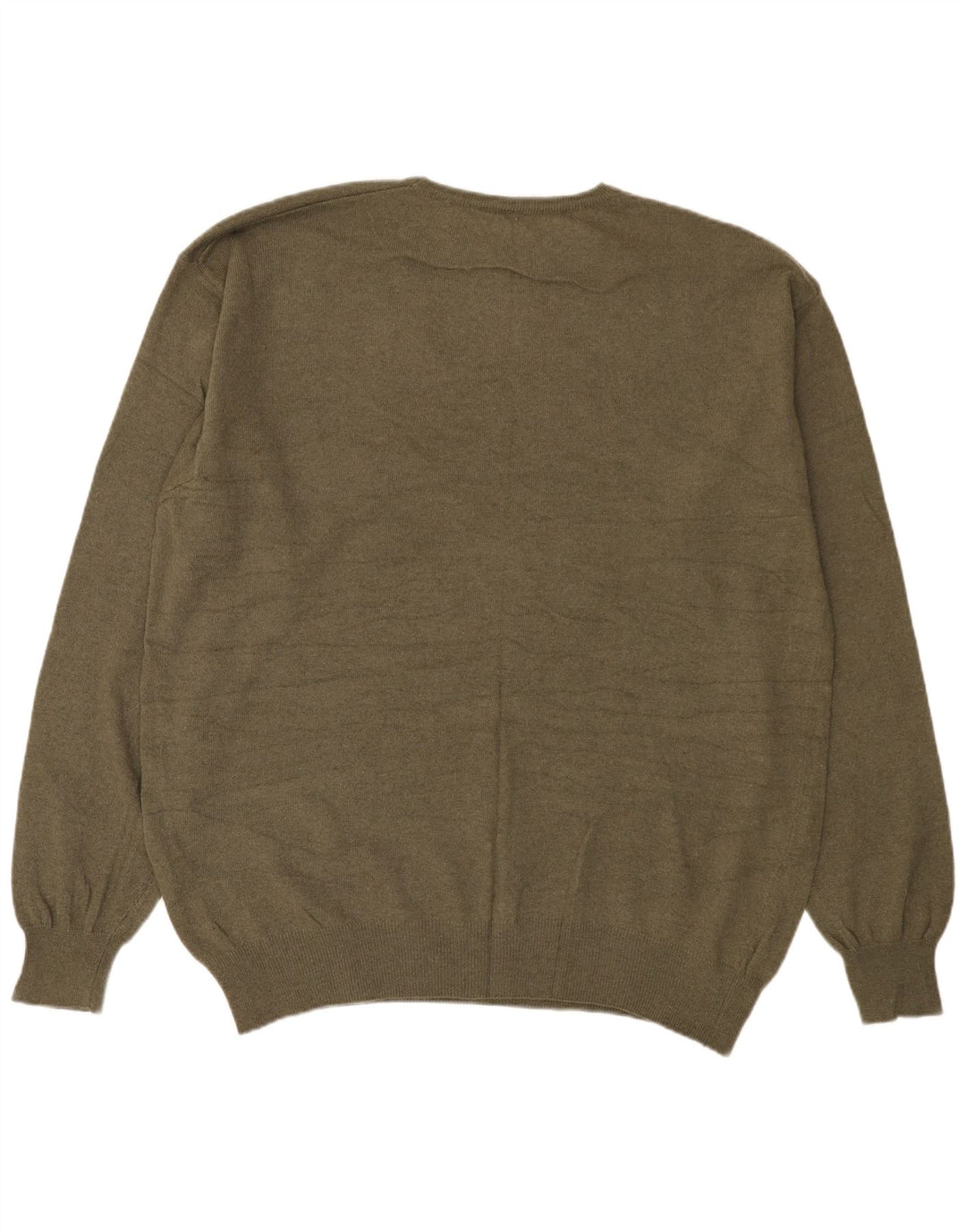 Kappa Jersey de cuello redondo para hombre, talla 3XL, lana caqui