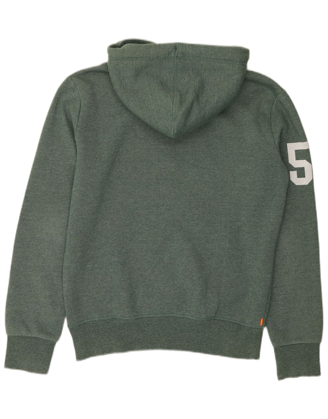 SUPERDRY Jersey con capucha y estampado gráfico de algodón moteado en verde medio para hombre