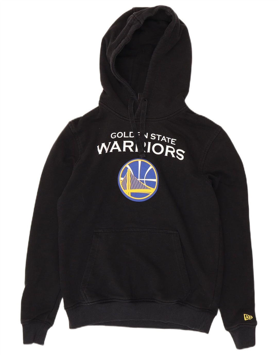 NEW ERA Golden State Warriors - Sudadera con capucha para hombre, talla pequeña, color negro