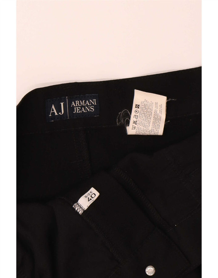 Armani Hombre Pantalones Rectos Casuales W40 L29 Poliéster Negro
