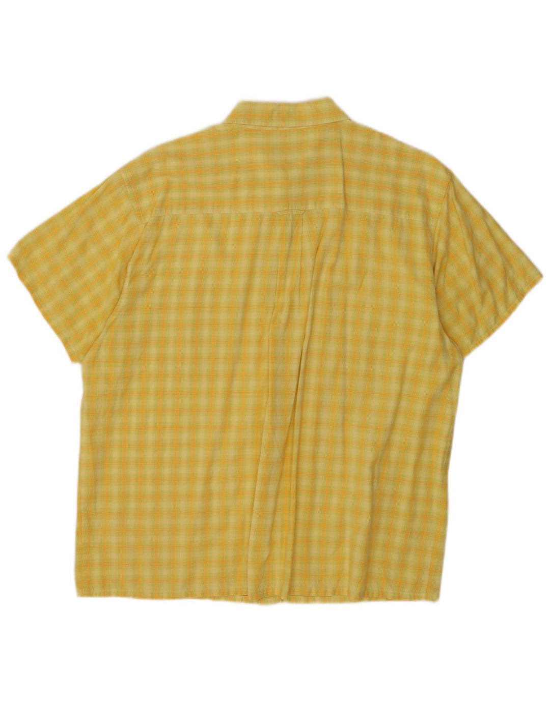 Mustang Camisa de manga corta para hombre, cuadros amarillos grandes
