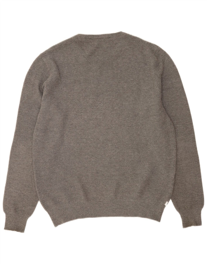 Fila - Jersey de cuello redondo para hombre, talla grande, color gris