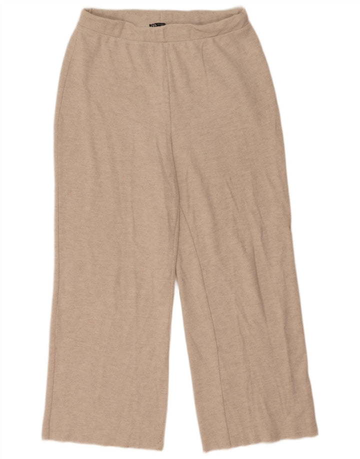 Zara Mujer Pantalón Chándal UK 44 Grande Poliéster Beige