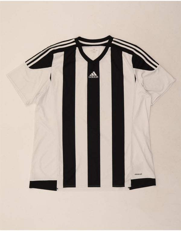 Adidas Mens Climacool Camiseta Top 2XL Blanco Colorblock Poliéster