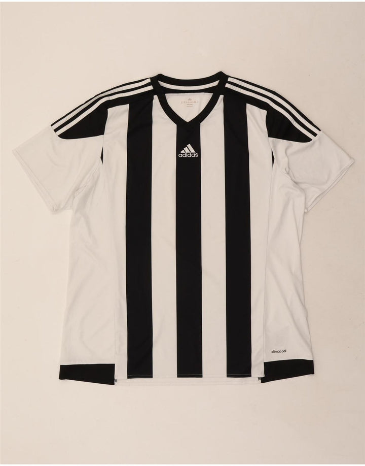 Adidas Mens Climacool Camiseta Top 2XL Blanco Colorblock Poliéster
