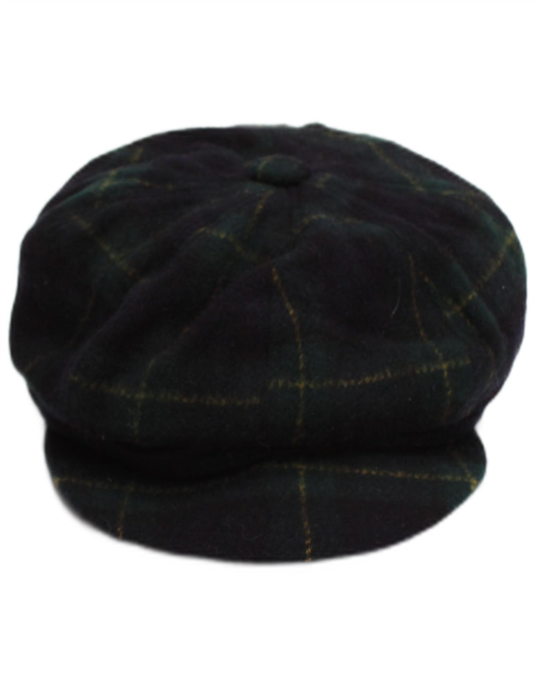 Gorra plana vintage para hombre pequeña azul marino a cuadros