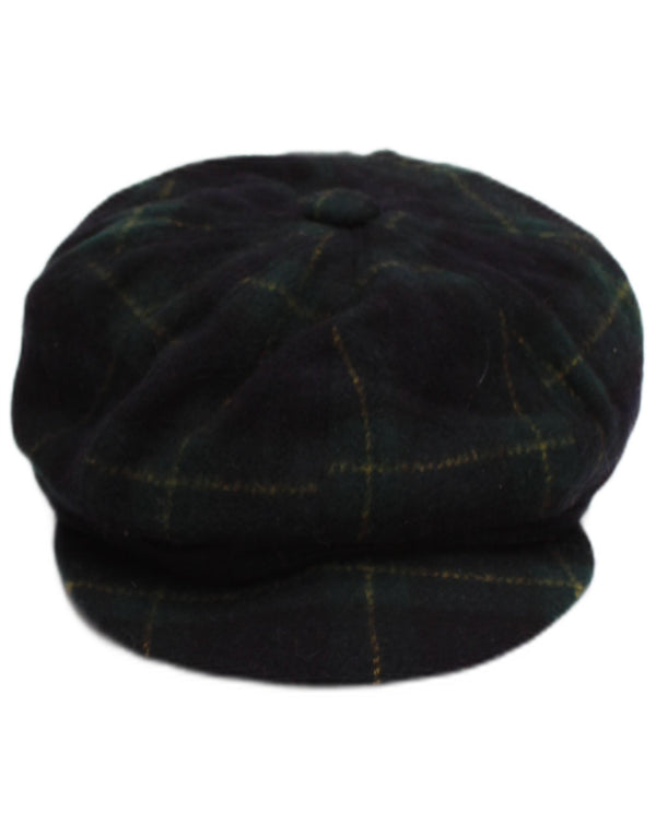 Gorra plana vintage para hombre pequeña azul marino a cuadros