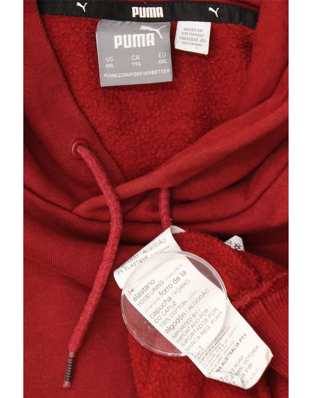 PUMA Jersey con capucha para hombre 2XL Algodón rojo