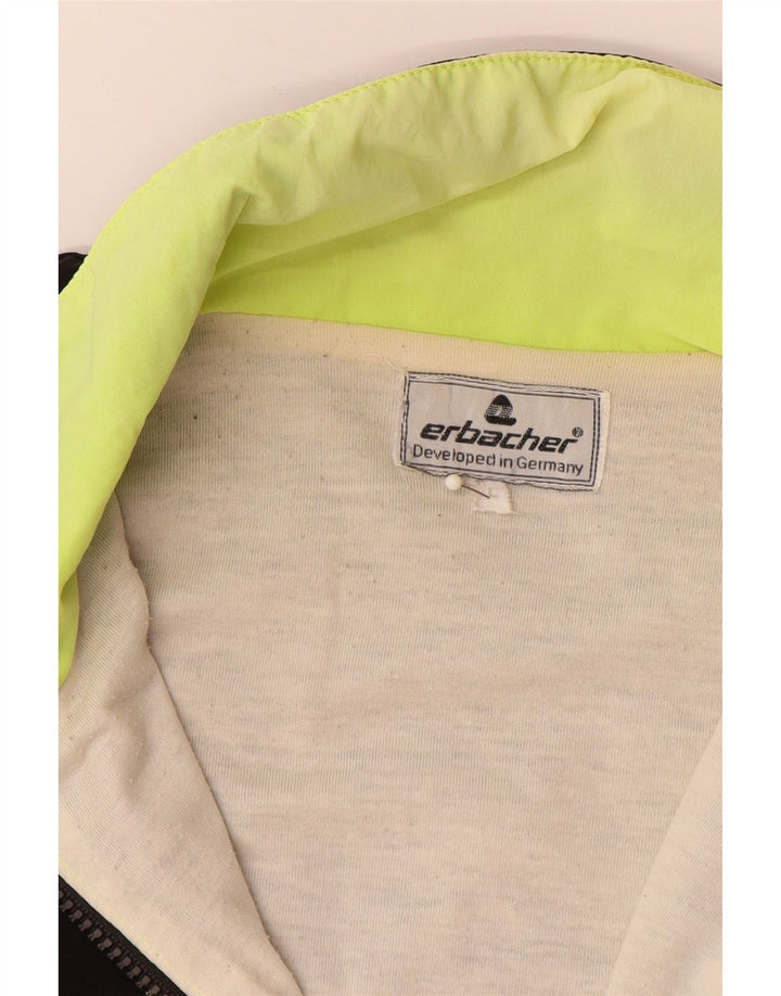 ERBACHER Chaqueta impermeable gráfica para hombre UK 40 Large Poliamida negra con bloques de color