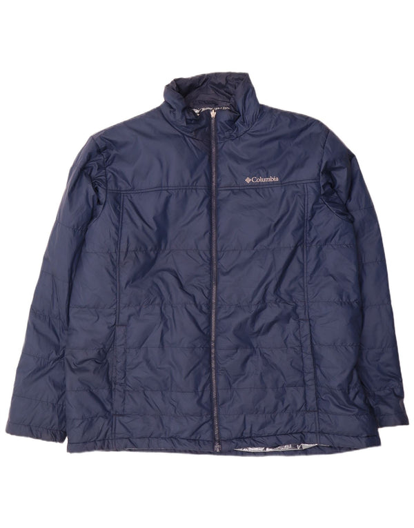 Columbia Mens Tall Padded Jacket UK 44 2XL Navy Blue Polyester