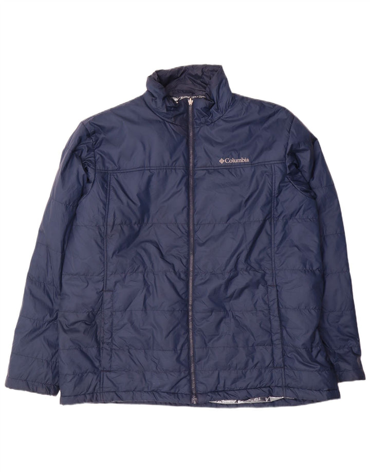 Columbia Chaqueta acolchada alta para hombre UK 44 2XL Poliéster azul marino