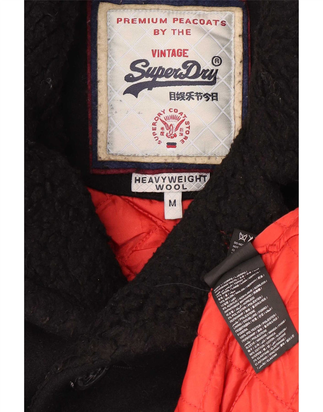 Superdry Chaquetón De Lana Negra Mediana Para Hombre