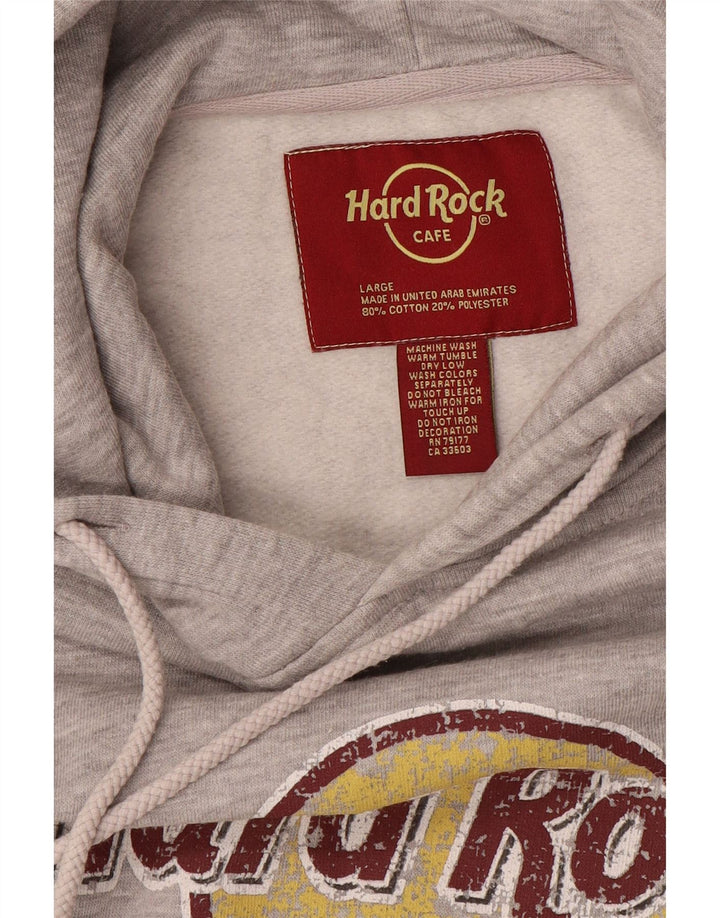 Hard Rock Cafe Hombre Amsterdam Graphic Sudadera con capucha Jumper Grande Gris Poliéster