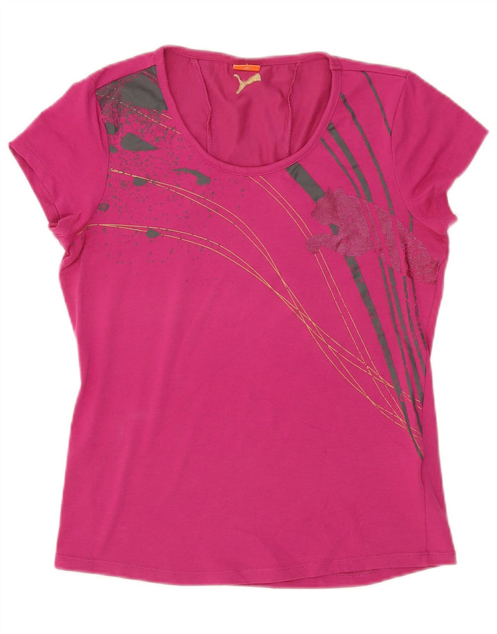 Puma Camiseta gráfica para mujer Top UK 12 Medium Pink