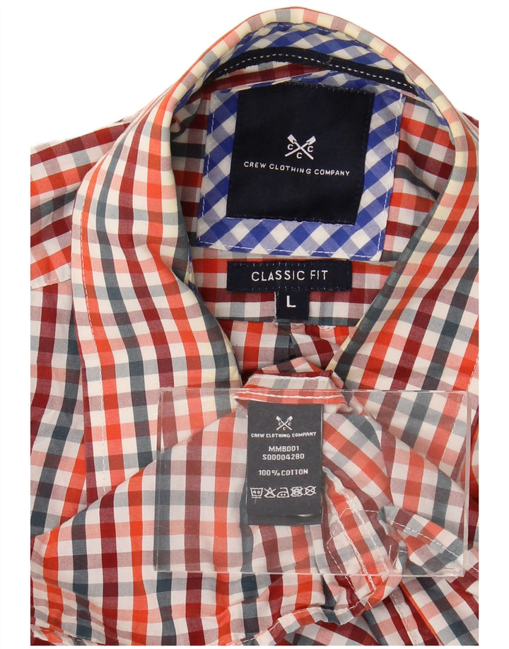 Crew Clothing Camisa de corte clásico para hombre Algodón a cuadros multicolor grande