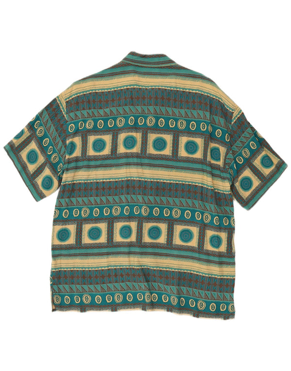 Ciao Hombre Camisa De Manga Corta Grande Turquesa Geométrico