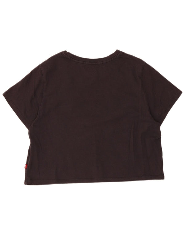 Levi's Camiseta corta con gráfico para mujer UK 44 Grande Algodón negro