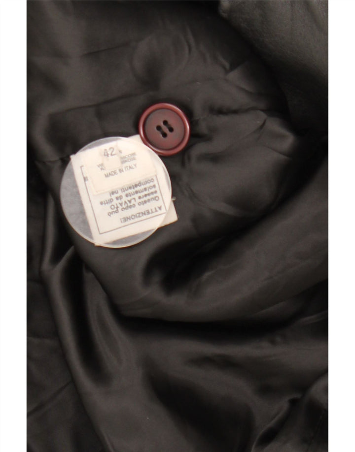 Abrigo de cuero vintage para mujer IT 42 Cuero negro medio