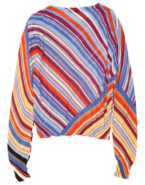 Zara - Jersey con cuello barco para mujer, talla 40, talla mediana, multicolor, a rayas