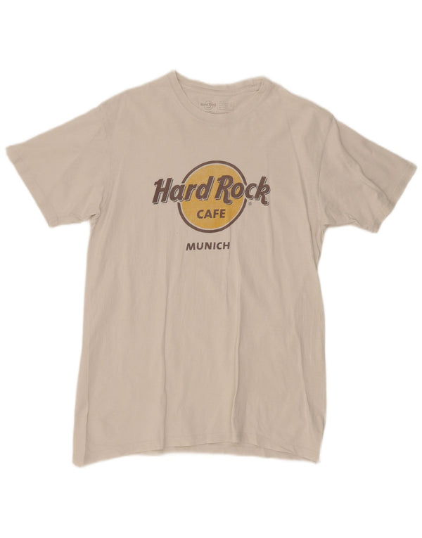 Hard Rock Cafe Mens Munich Graphic Camiseta Top Medio Algodón Blanco