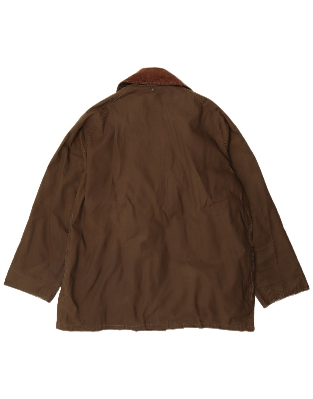 Vintage hombres suelta ajuste chaqueta de algodón encerado Reino Unido 36 pequeño poliéster caqui