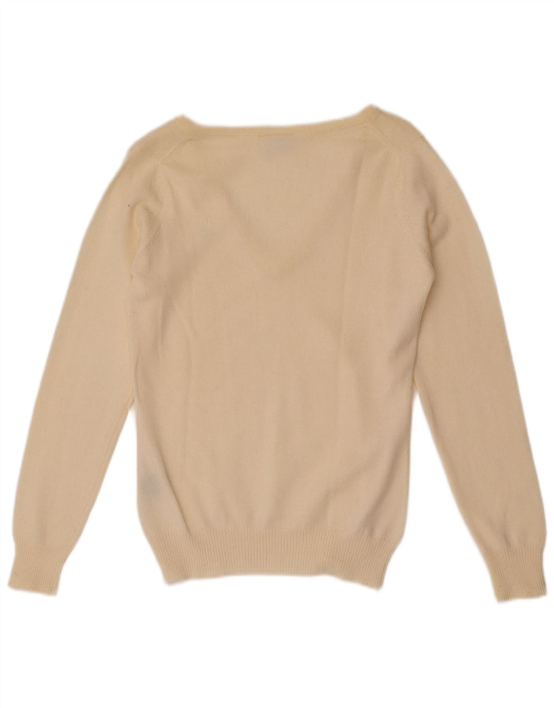 Lacoste Jersey con cuello en V para mujer Talla 38 Mediana Lana blanca