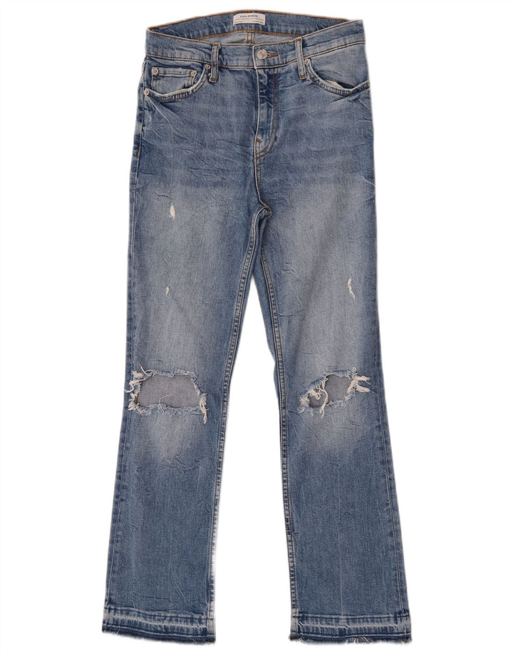Zara Vaqueros Bootcut desgastados para mujer EU 36 XS W26 L27 Azul