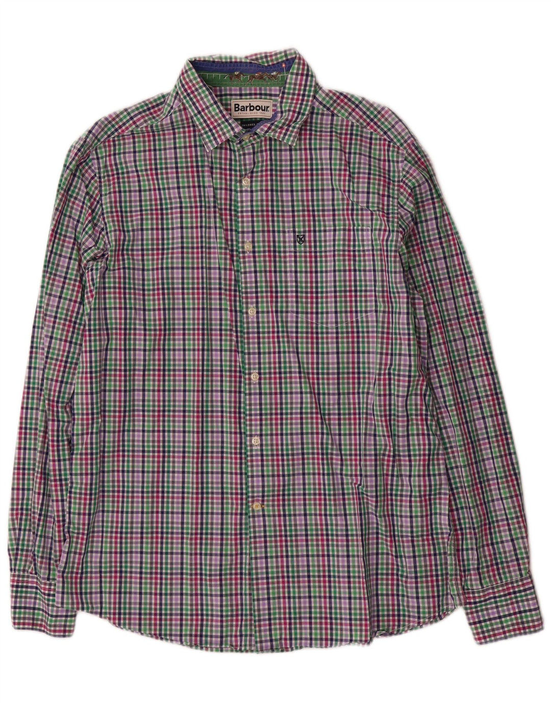 Barbour Camisa Entallada De Algodón Con Cuadros Multicolores Grandes Hombre