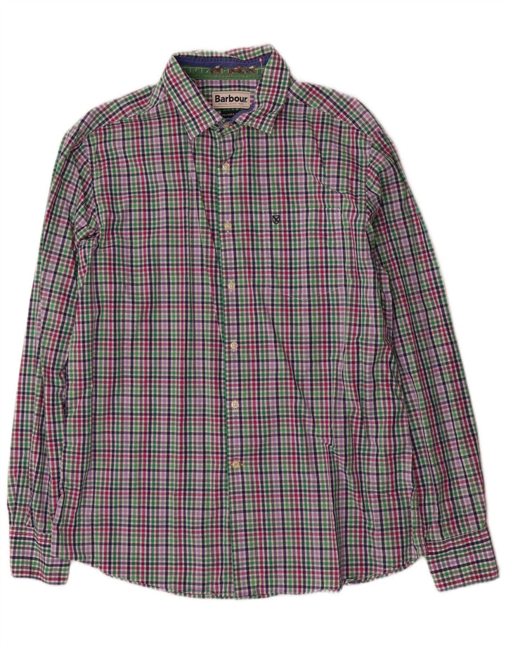 Barbour Camisa Entallada De Algodón Con Cuadros Multicolores Grandes Hombre