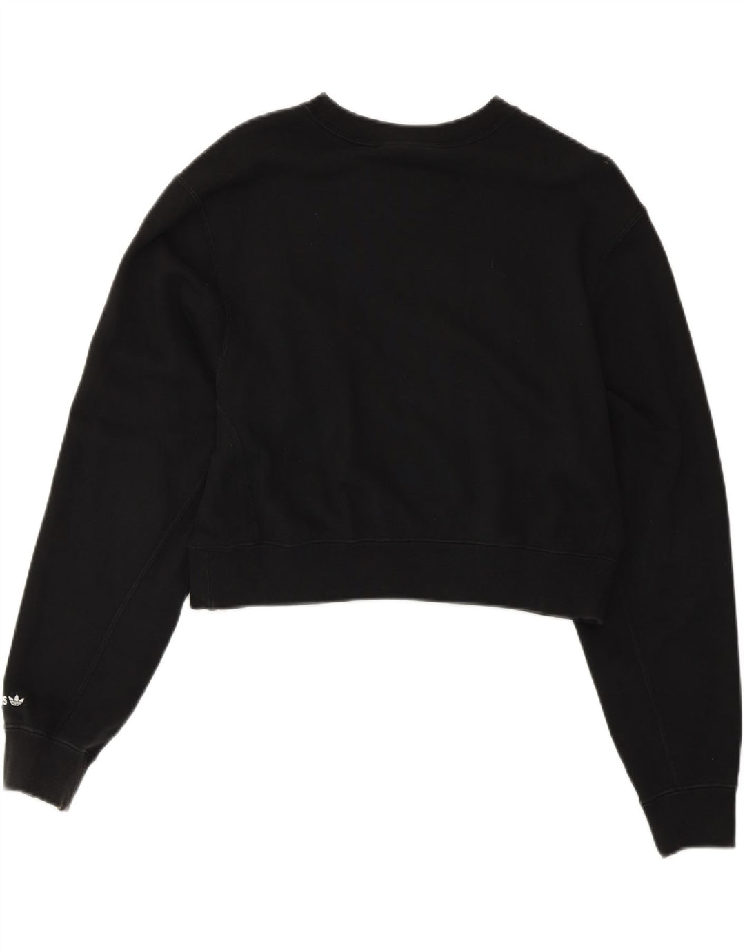 ADIDAS Mujer Crop Graphic Sudadera Jumper UK 12 Mediano Negro Algodón