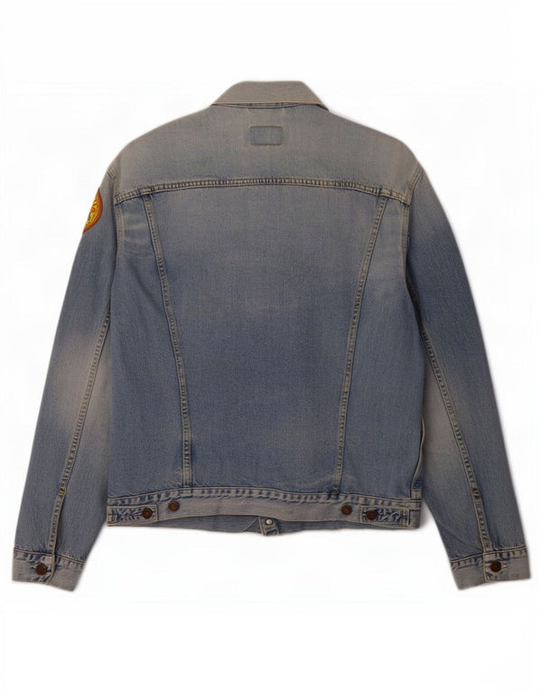 Levi's Chaqueta vaquera con estampado de lavado ácido para hombre UK 42 XL Algodón azul