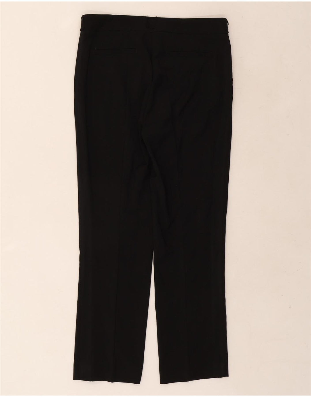 Zara Mujer Pantalón De Traje Recto Small W26 L26 Lana Negra