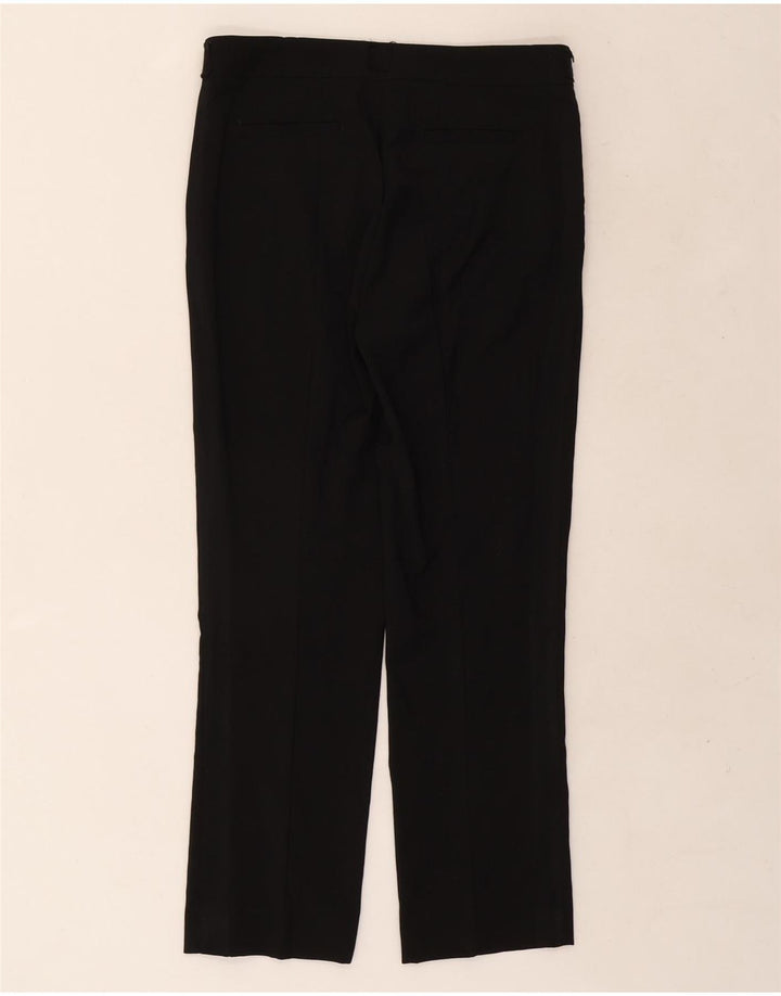 Zara Mujer Pantalón De Traje Recto Small W26 L26 Lana Negra